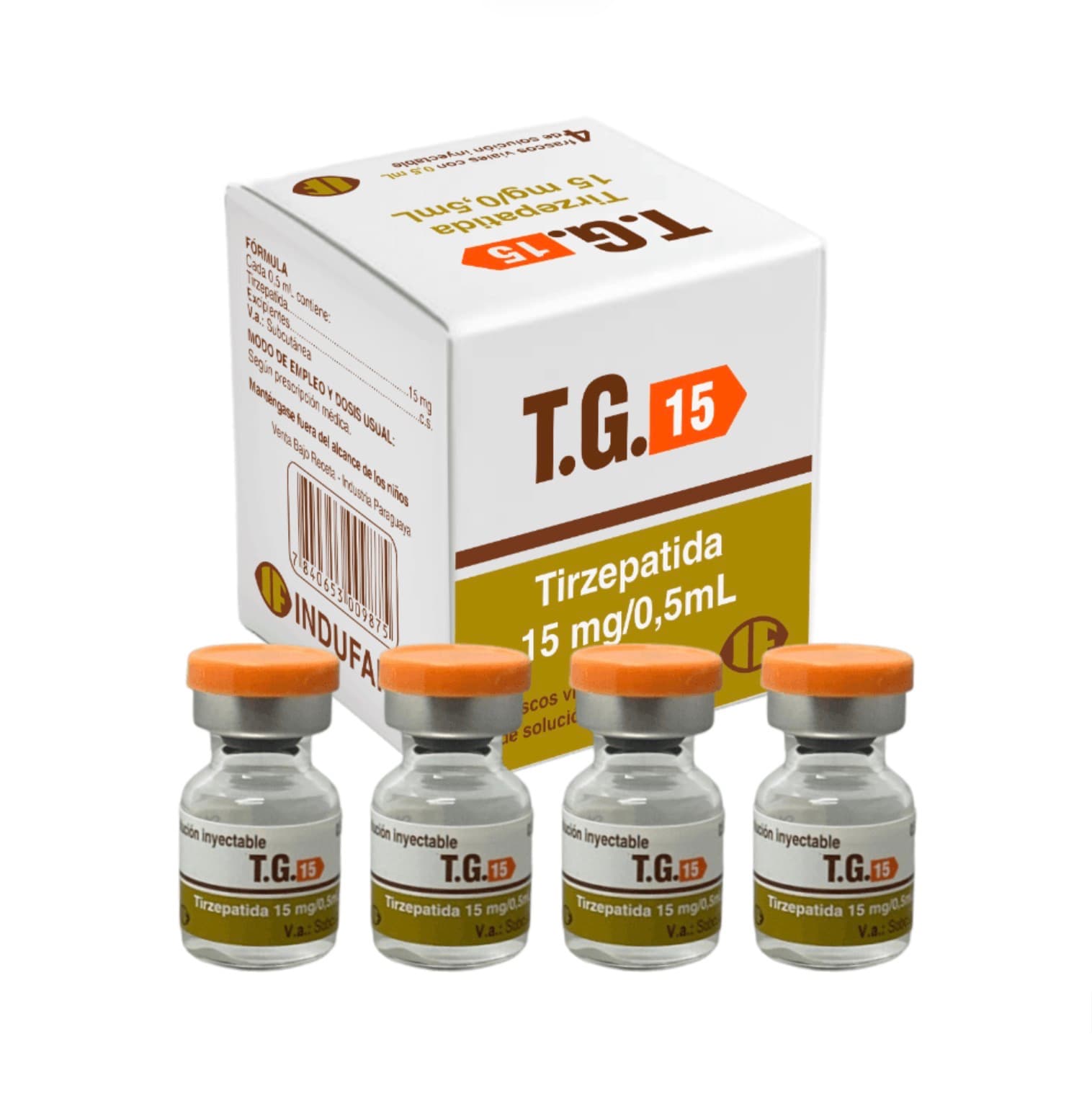 TG 15 MG / 0,5 ML TIRZEPATIDA  X 4 AMPOLLAS SIN LA JERINGA