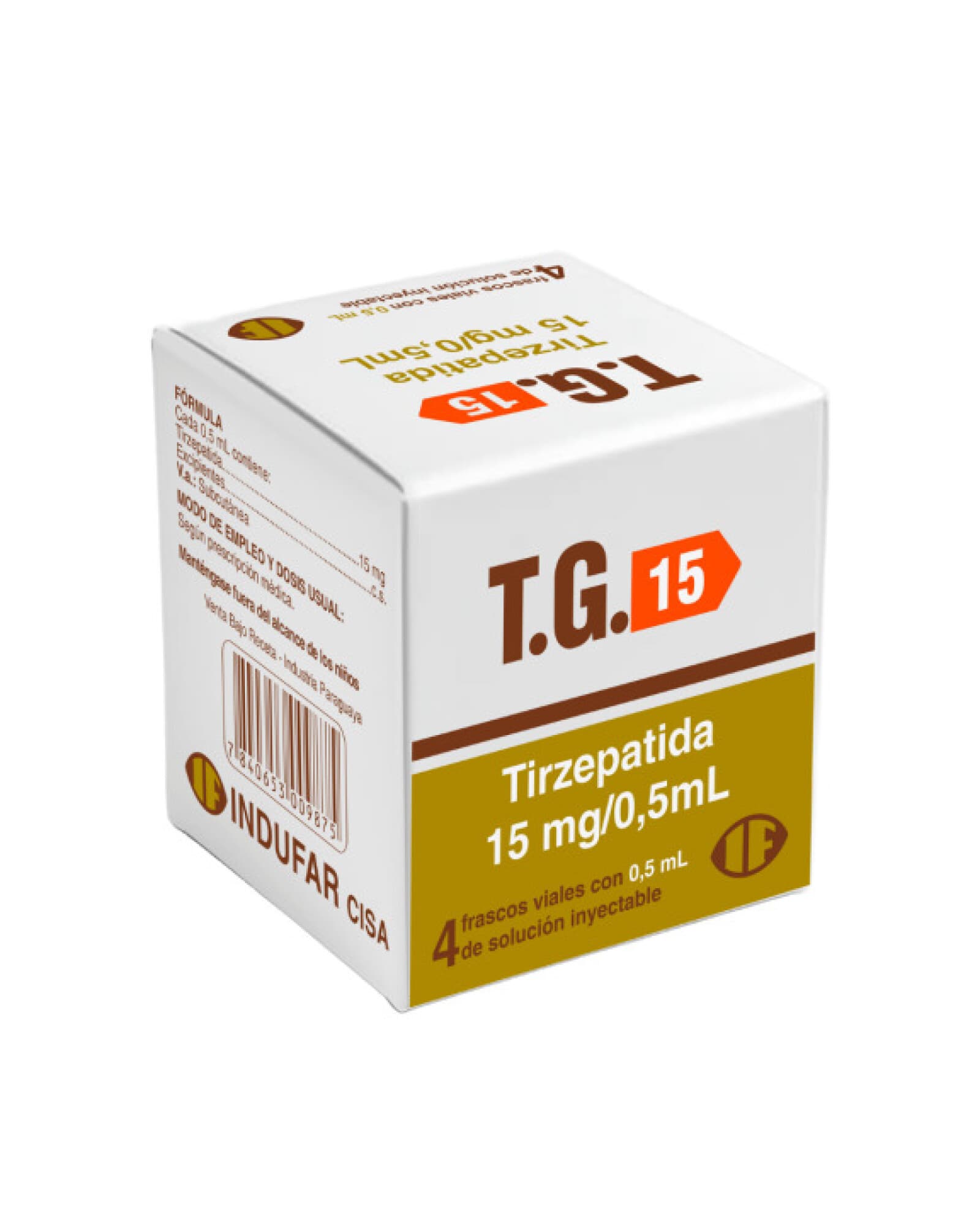 T.G. Tirzepatida 15 mg/0,5 mL | Caixa com 4 Ampolas